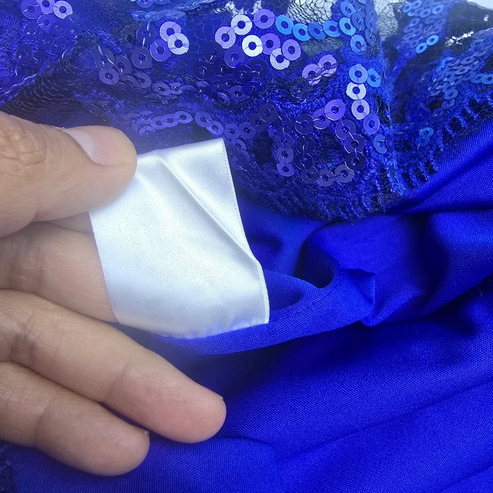 Tadashi Shoji Paillette Embroidered Lace Sheath Royal Blue Sequin Dress‎ 14